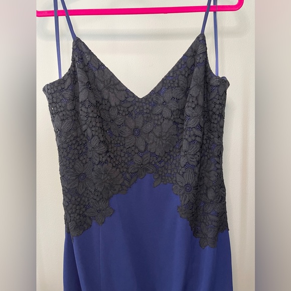 Ralph Lauren Navy Gown with Lace Detail - Picture 6 of 8